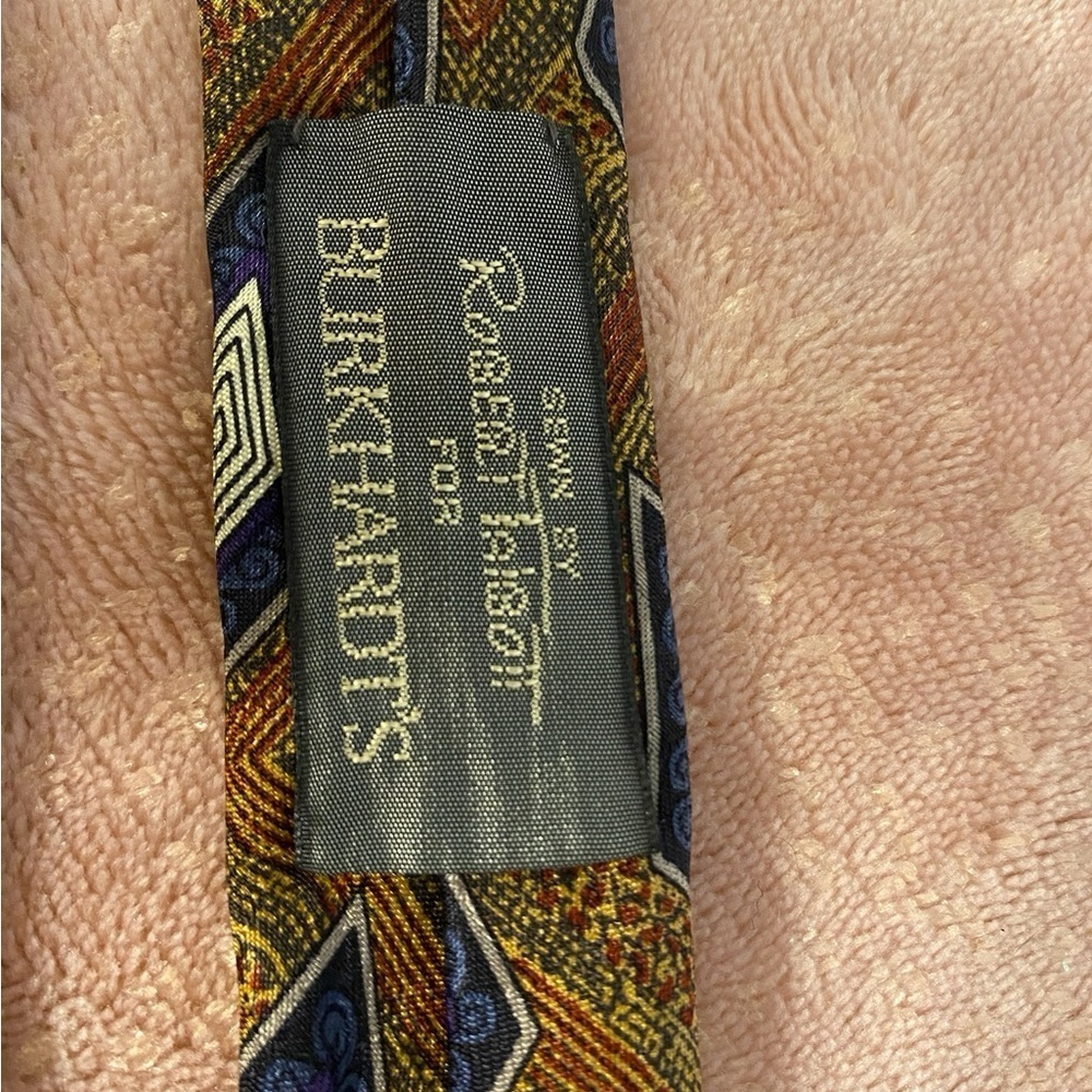 Robert Talbott Abstract Diamond Tie in Blue and Brown - Picture 7 of 10